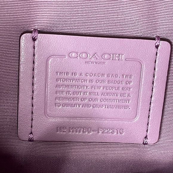 Coach lilac metallic Kelsey mini-satchel/crossbody purse. - Picture 7 of 9